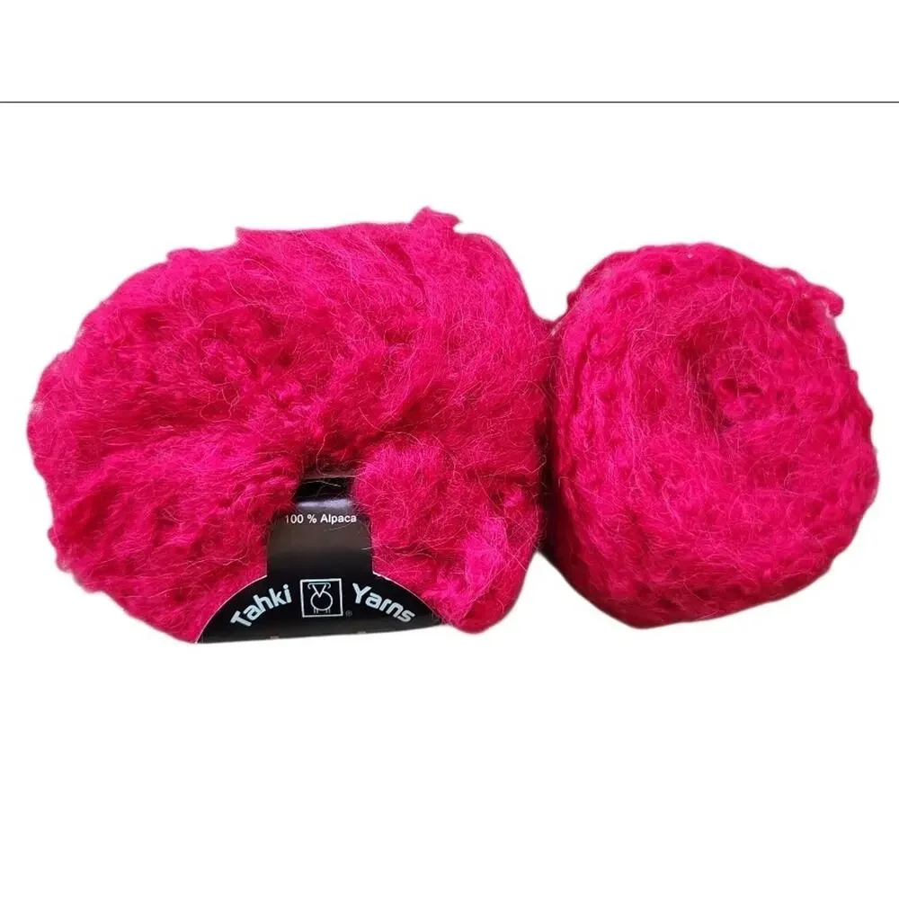 Tahki Alpaka Soft 100% Alpaca Yarn Pink 1 Skein + 1 Ball Fuzzy Bulky Pink